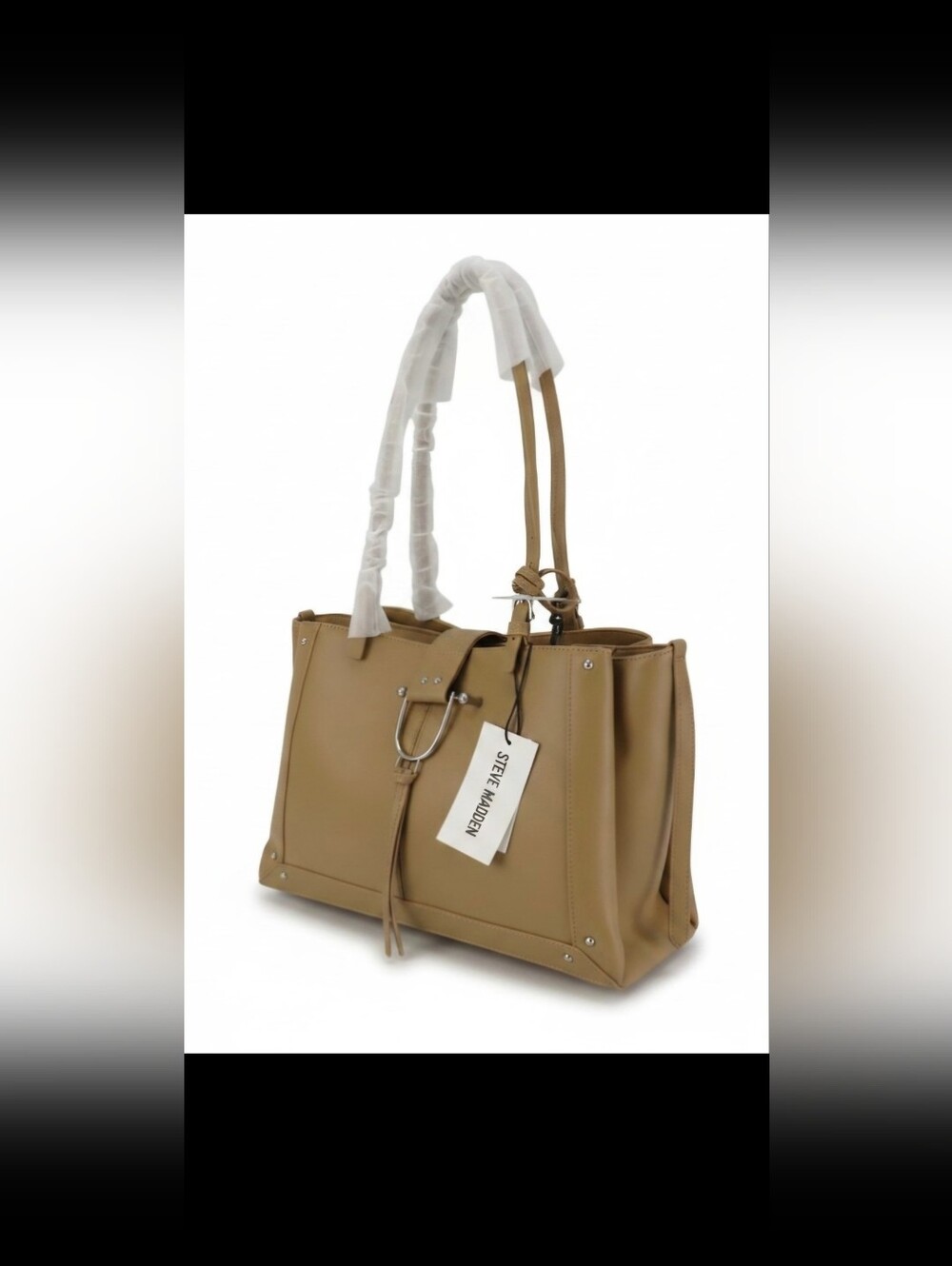 NWT Steve Madden Selena Tote Bag in Latte - Triple Compartment, Large